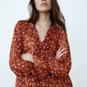NEW ZARA RUFFLED BLOUSE